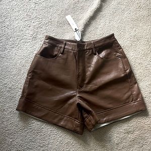 brown leather shorts from local boutique brand new with tags!